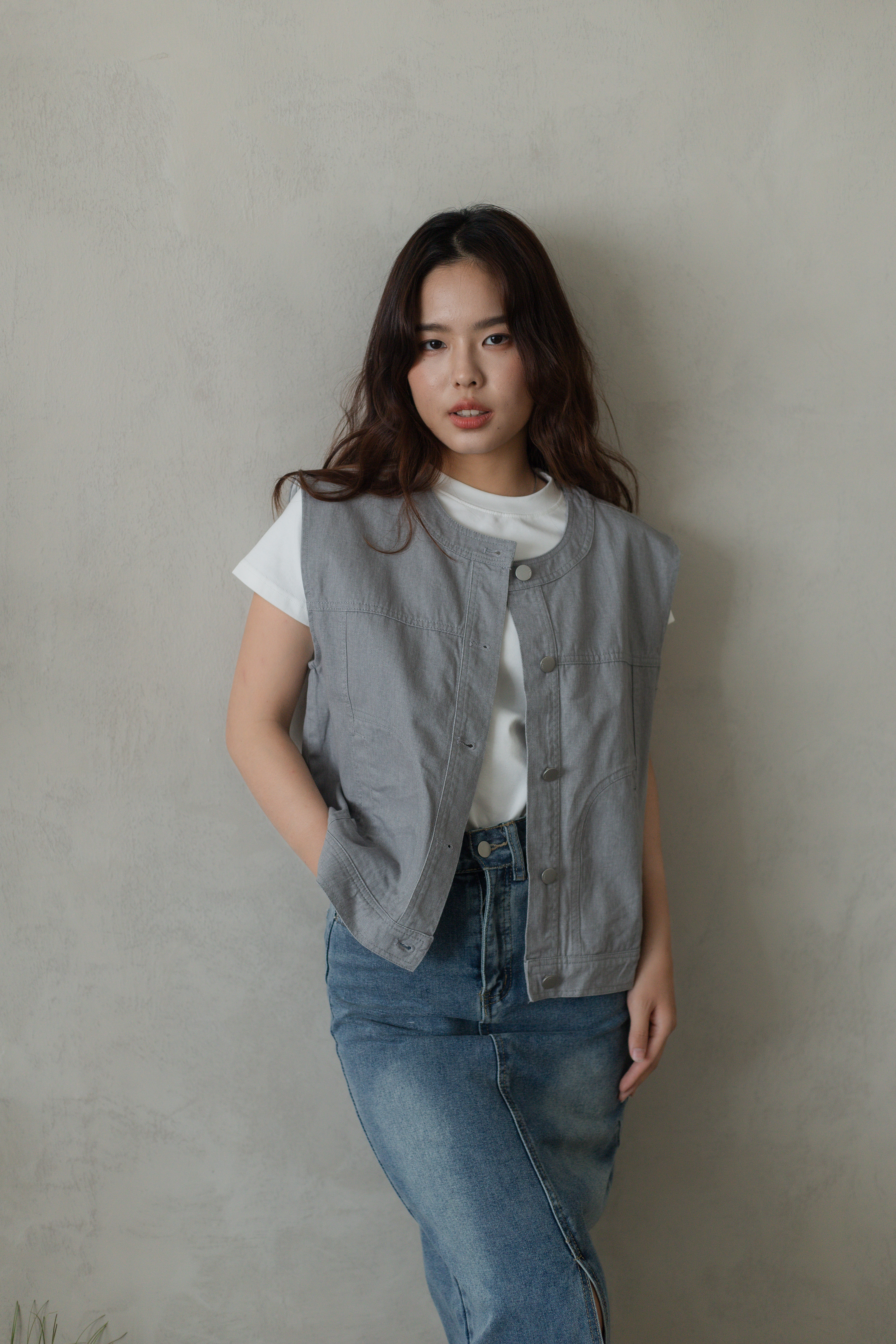 Rezy Cargo Vest Grey -2728BVGRY