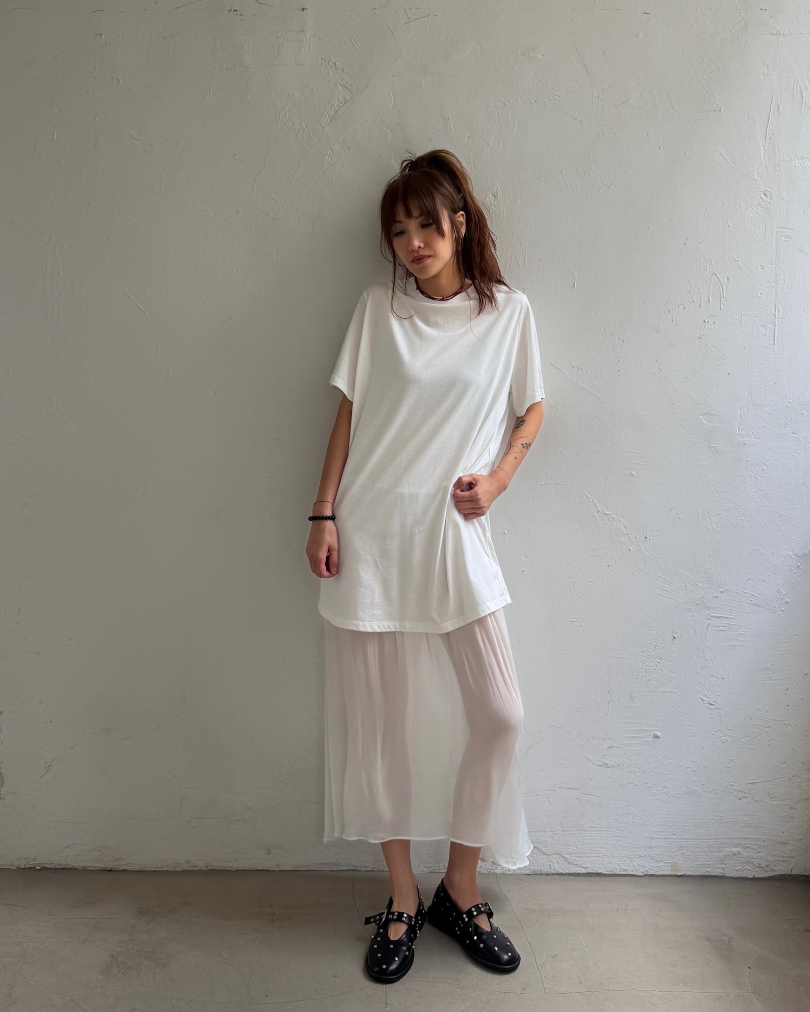 PDD Collection sheer inner dress with tee set