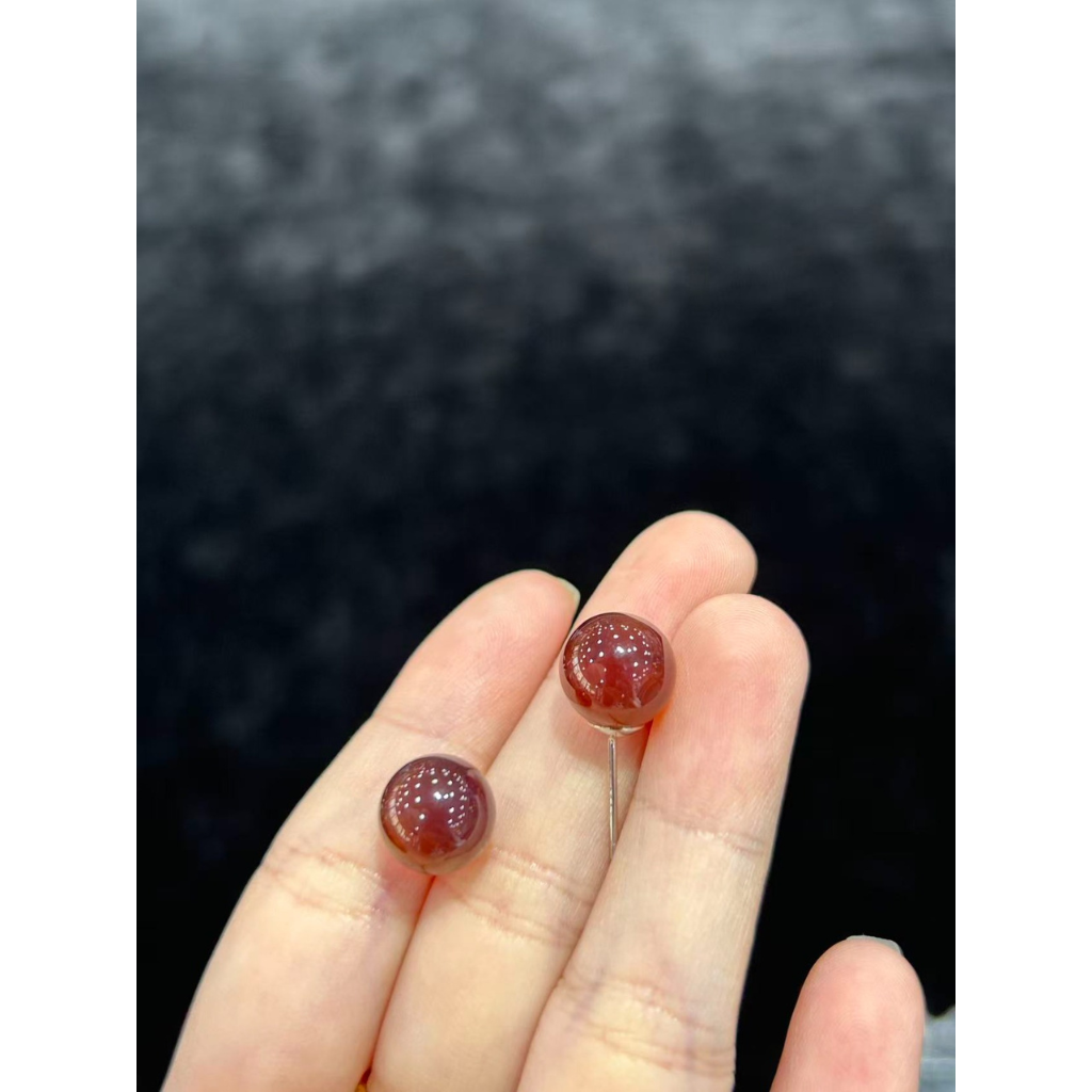 HKAG0507-006 MD517紫蜜變色龍10mm銀素耳釘 (A6)