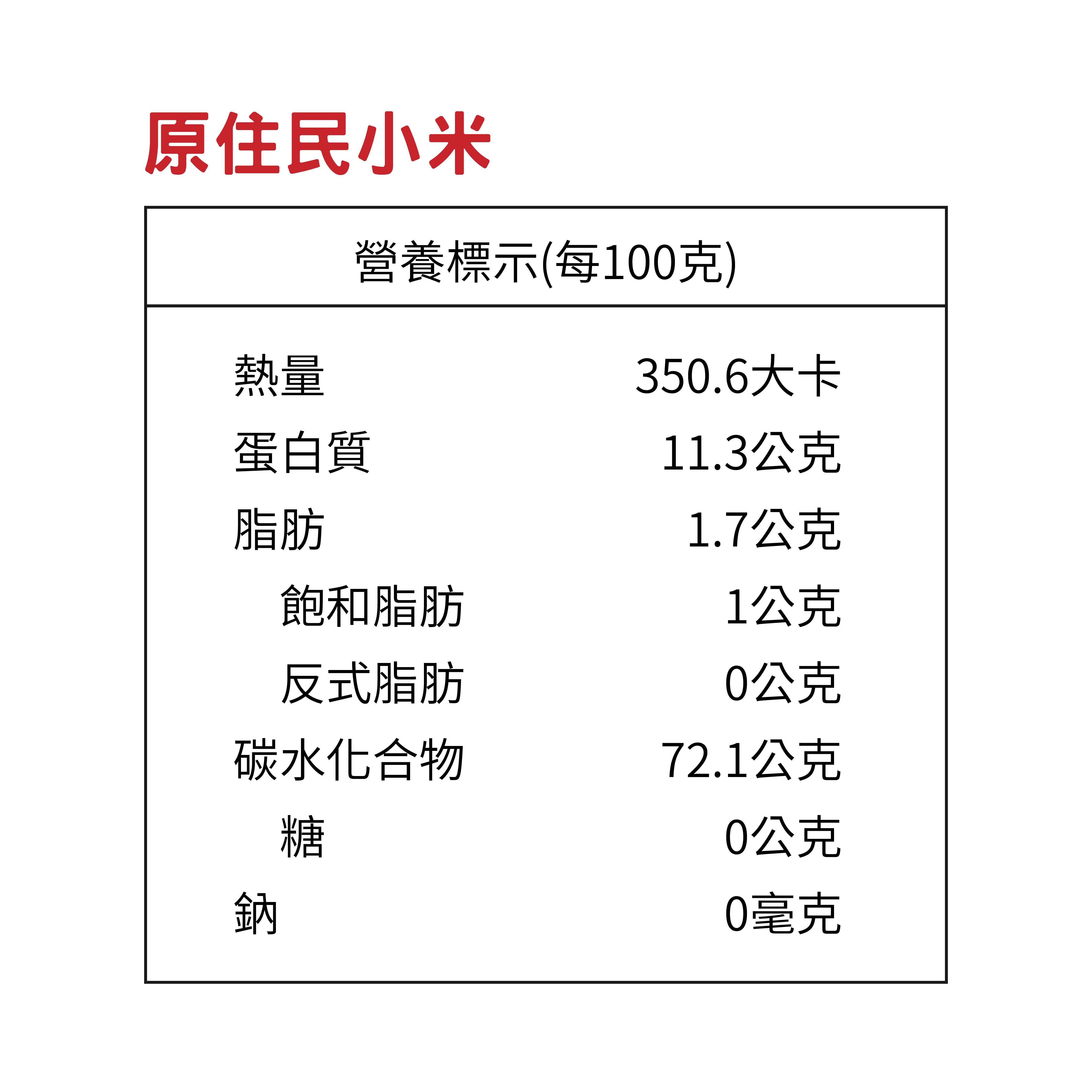 【常溫寄送】原住民小米