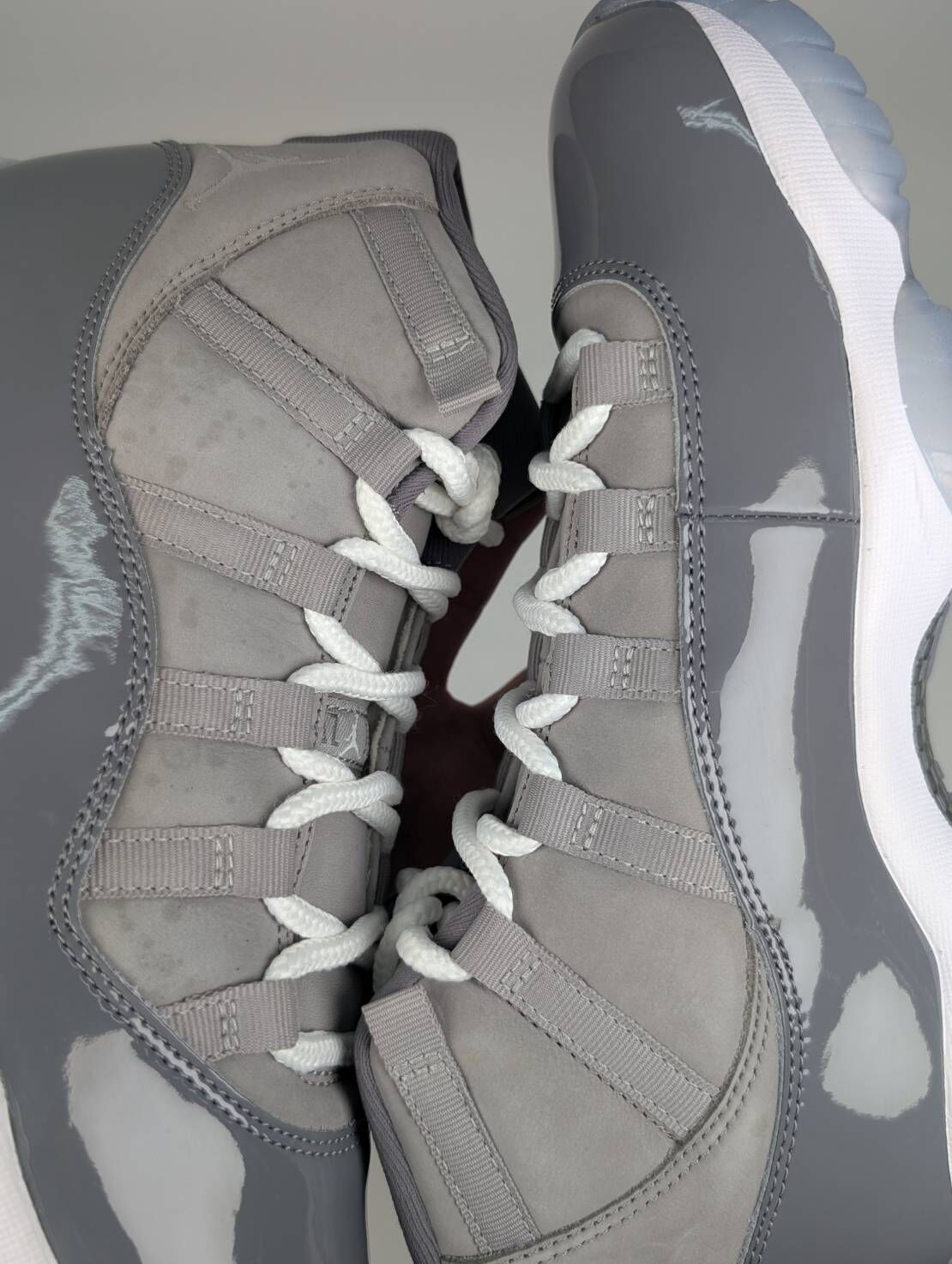 微瑕疵-右腳中底泛黃&鞋面髒汙 CT8012-005/9.5 Air Jordan 11 " Cool Grey " 復刻版 2021版 酷灰 灰白