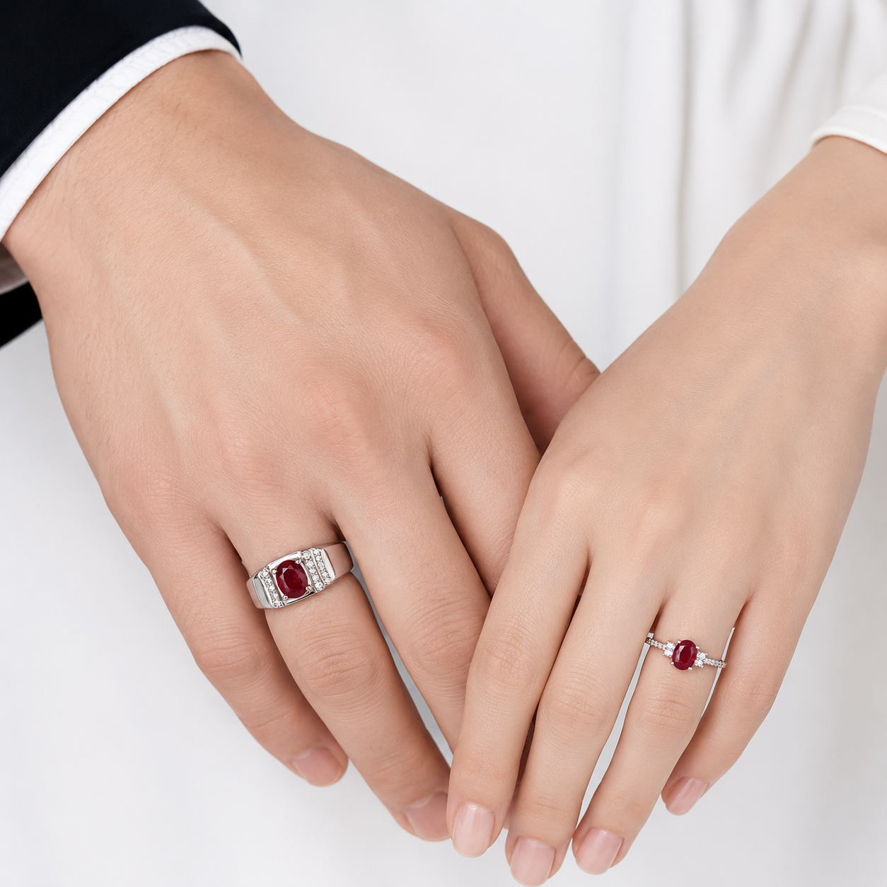 Linéa Duo | Ruby Couple Rings