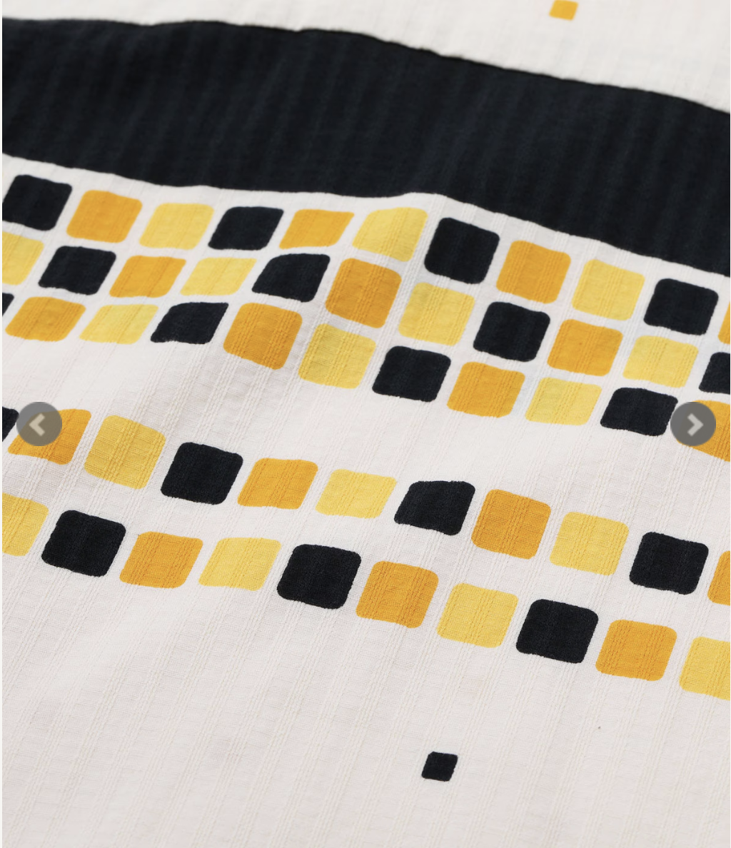 STAR OF HOLLYWOOD DOBBY COTTON OPEN SHIRT “SQUARE” / YELLOW