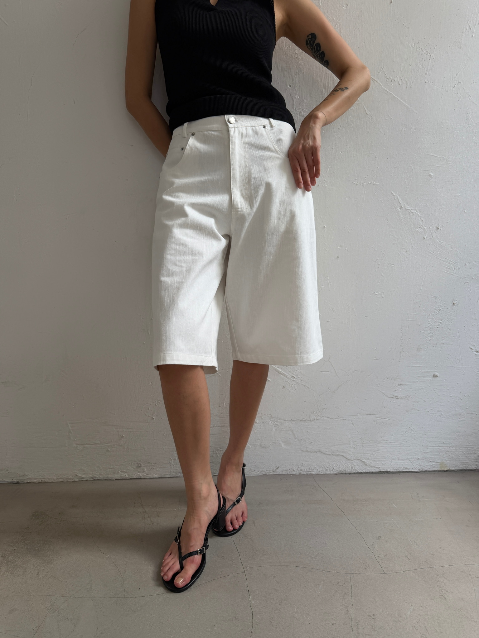 A line Denim Shorts