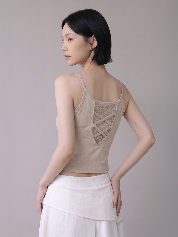 後背交叉蕾絲鏤空bra top（11038）