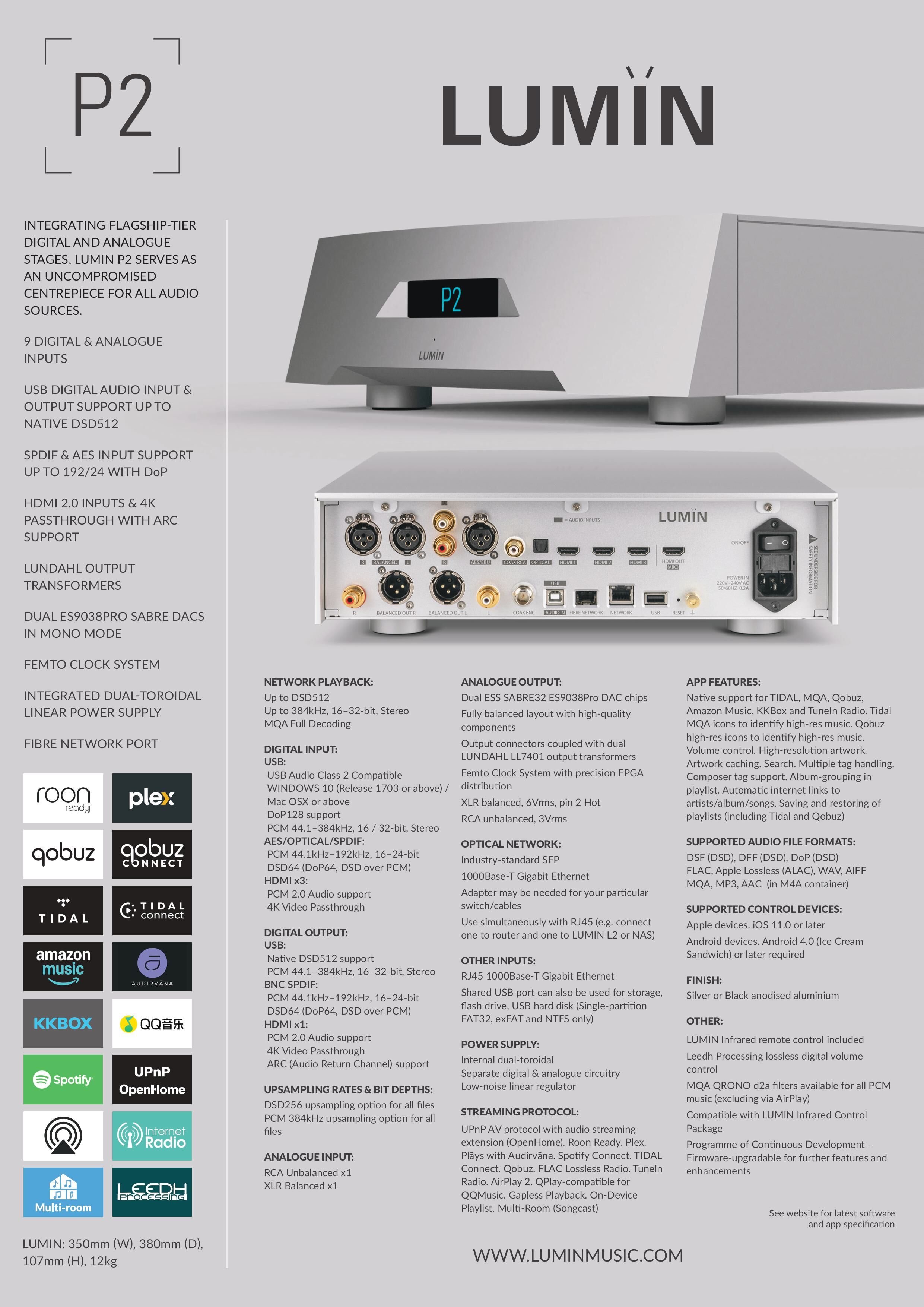 Lumin P2 product sheet pg2