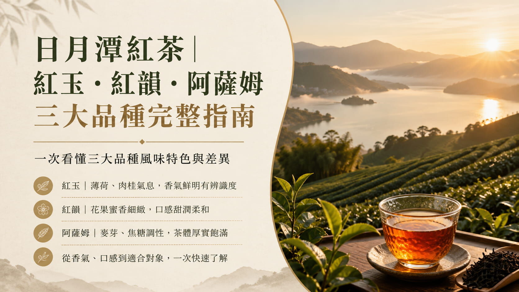 日月潭紅茶｜紅玉、紅韻、阿薩姆三大品種完整指南