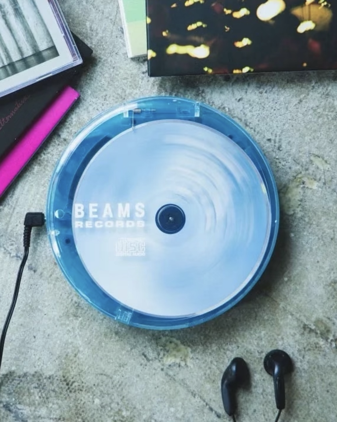 BEAMS RECORDS 光碟機 隨身CD播放器 CD Player 湖水藍 橘色 附有線耳機