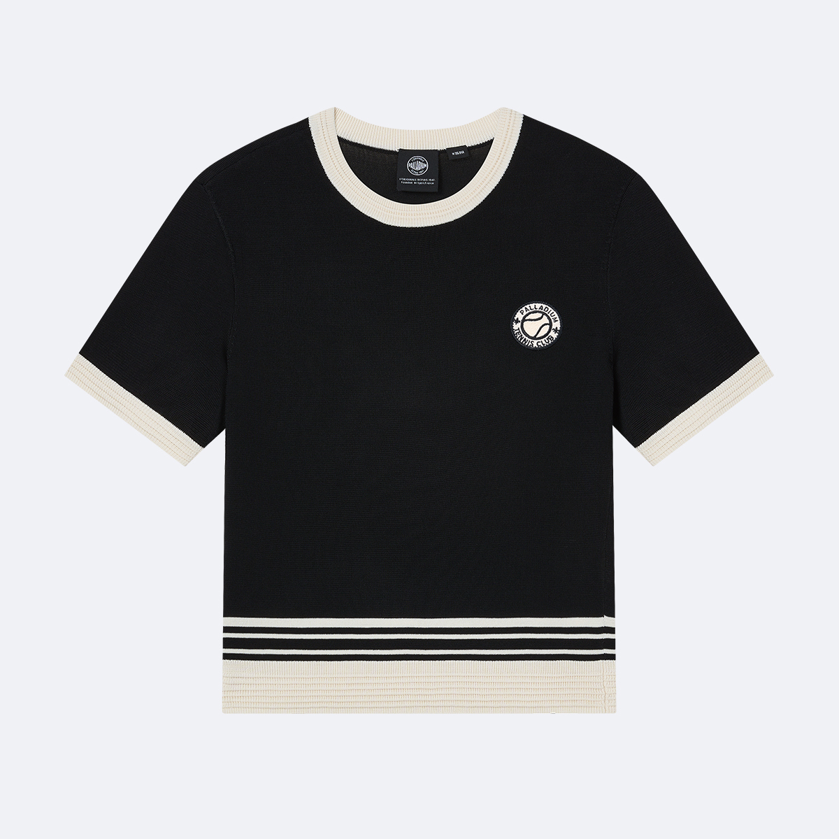 女裝 TENNIS CLUB LOGO 拼色短版針織上衣