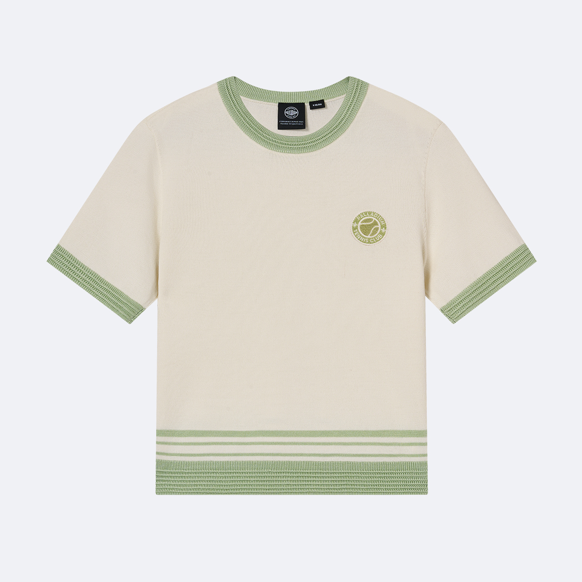 女裝 TENNIS CLUB LOGO 拼色短版針織上衣