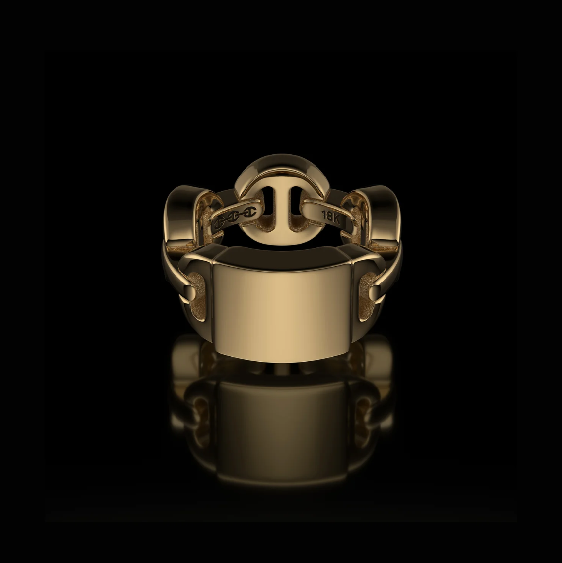 HB005M BRUTE CLASSIC TRI-LINK MONOGRAM - 18K GOLD
