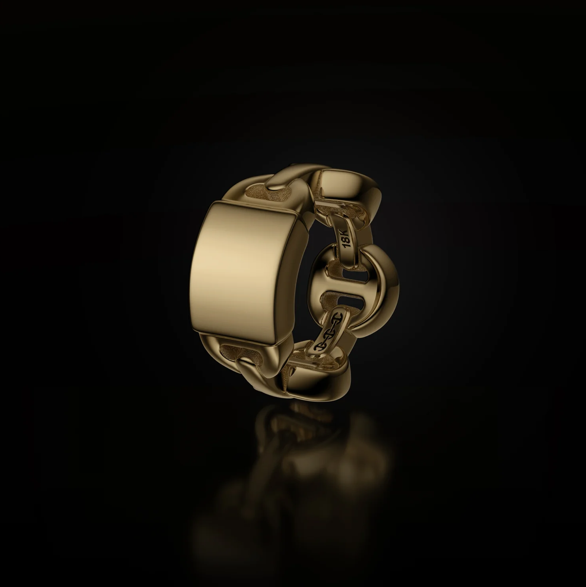 HB005M BRUTE CLASSIC TRI-LINK MONOGRAM - 18K GOLD