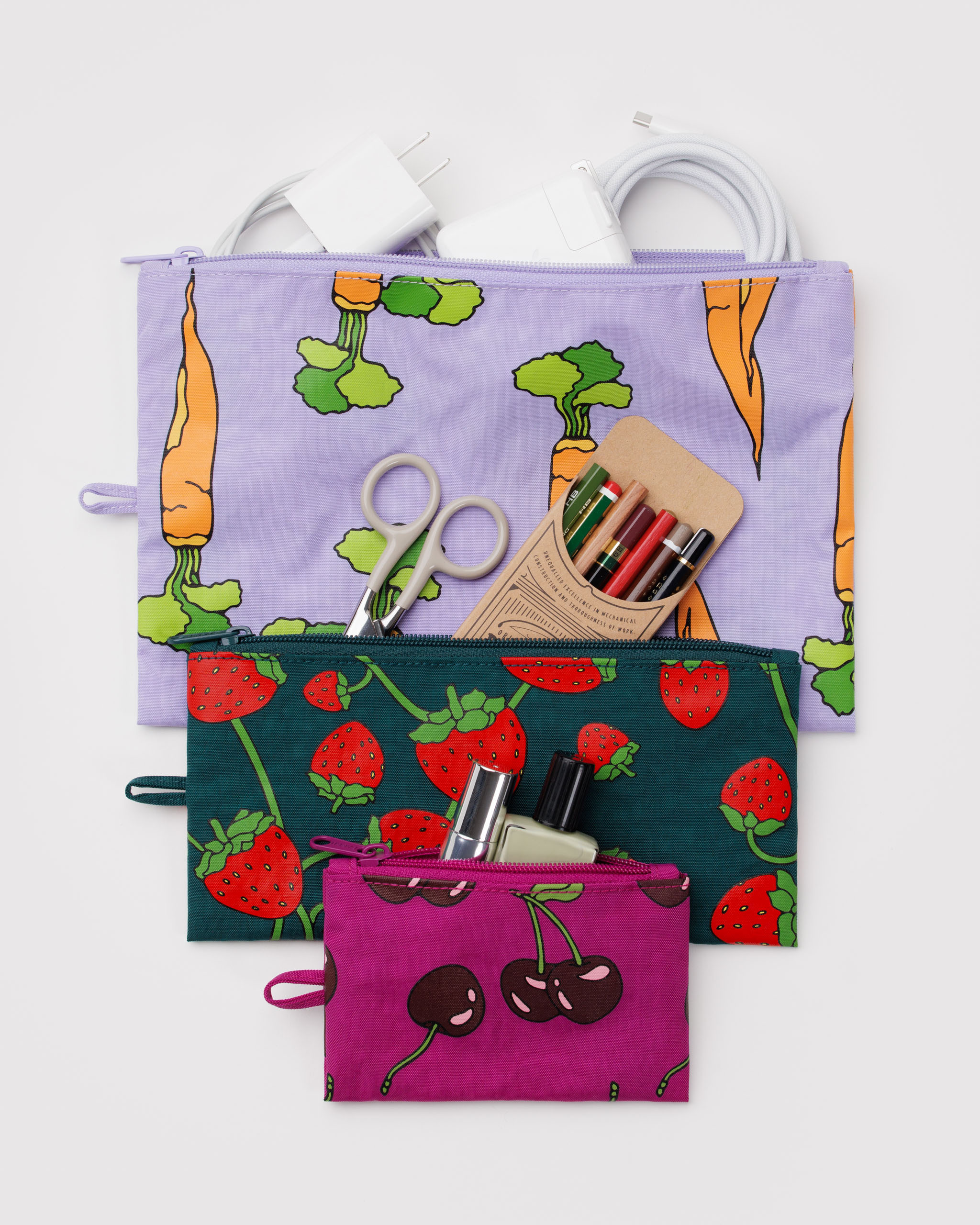 Flat Pouch Set - Carrots & Berries｜BAGGU
