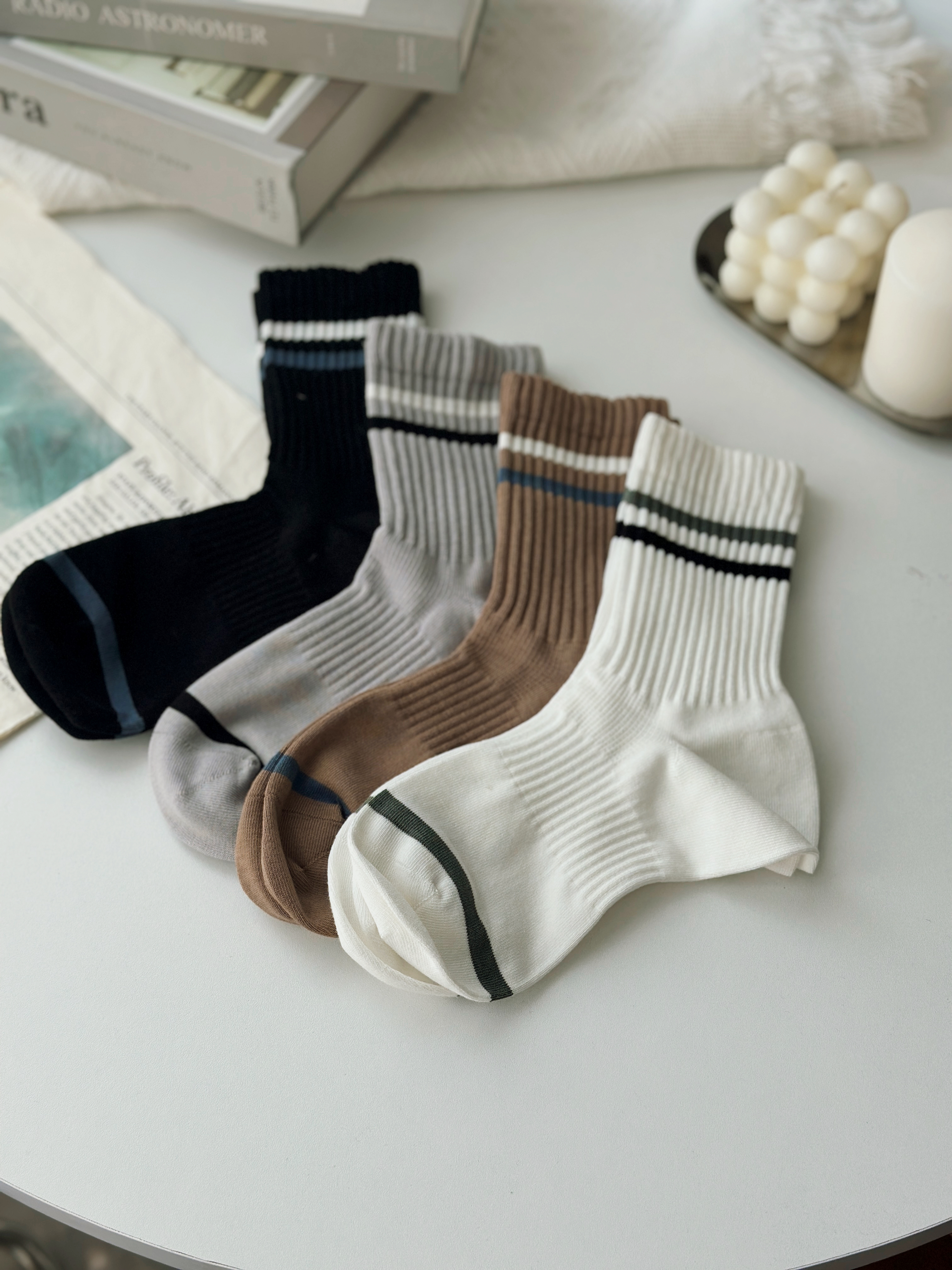 Fuji Sporty Striped Socks- D152