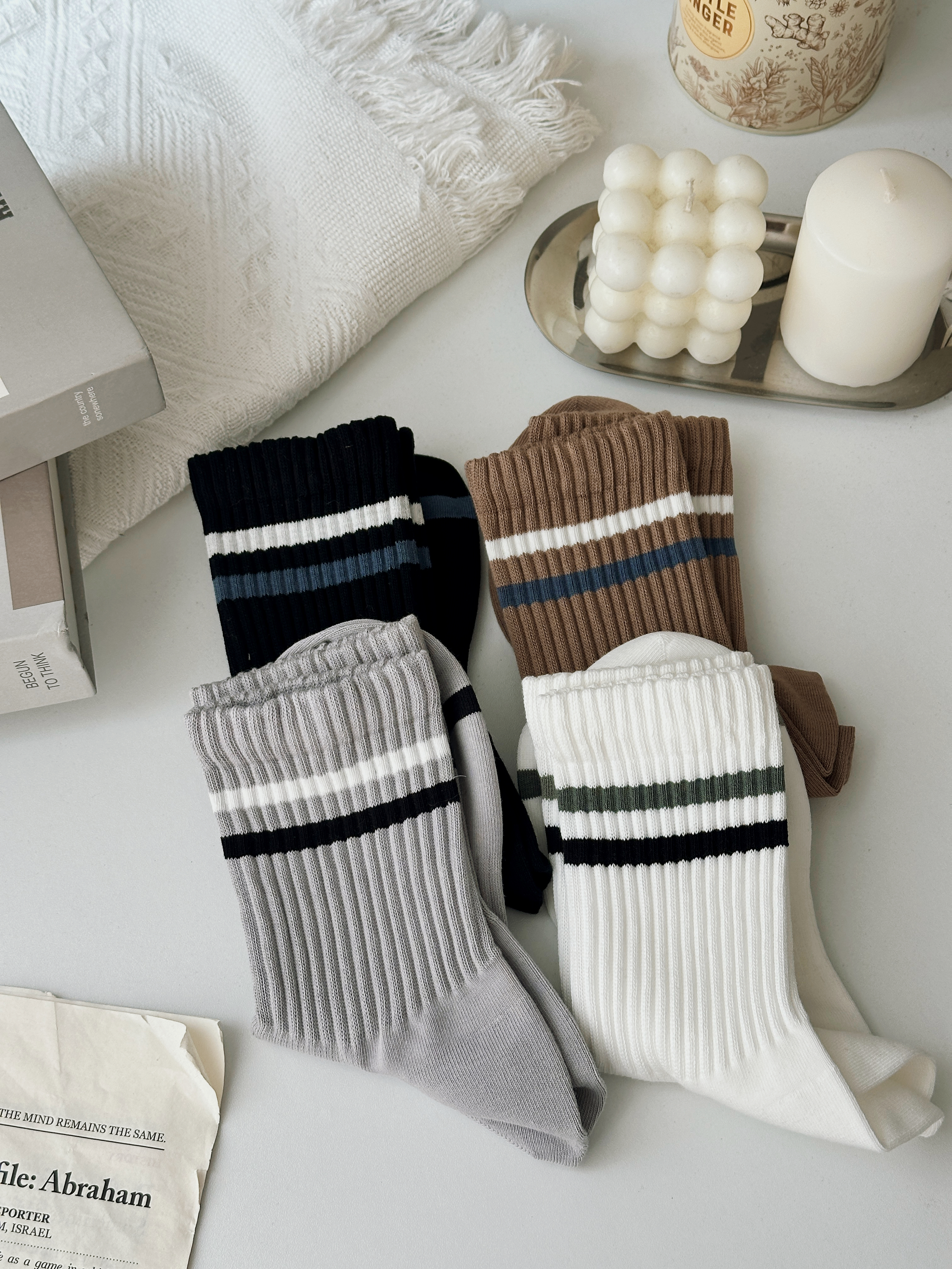Fuji Sporty Striped Socks- D152