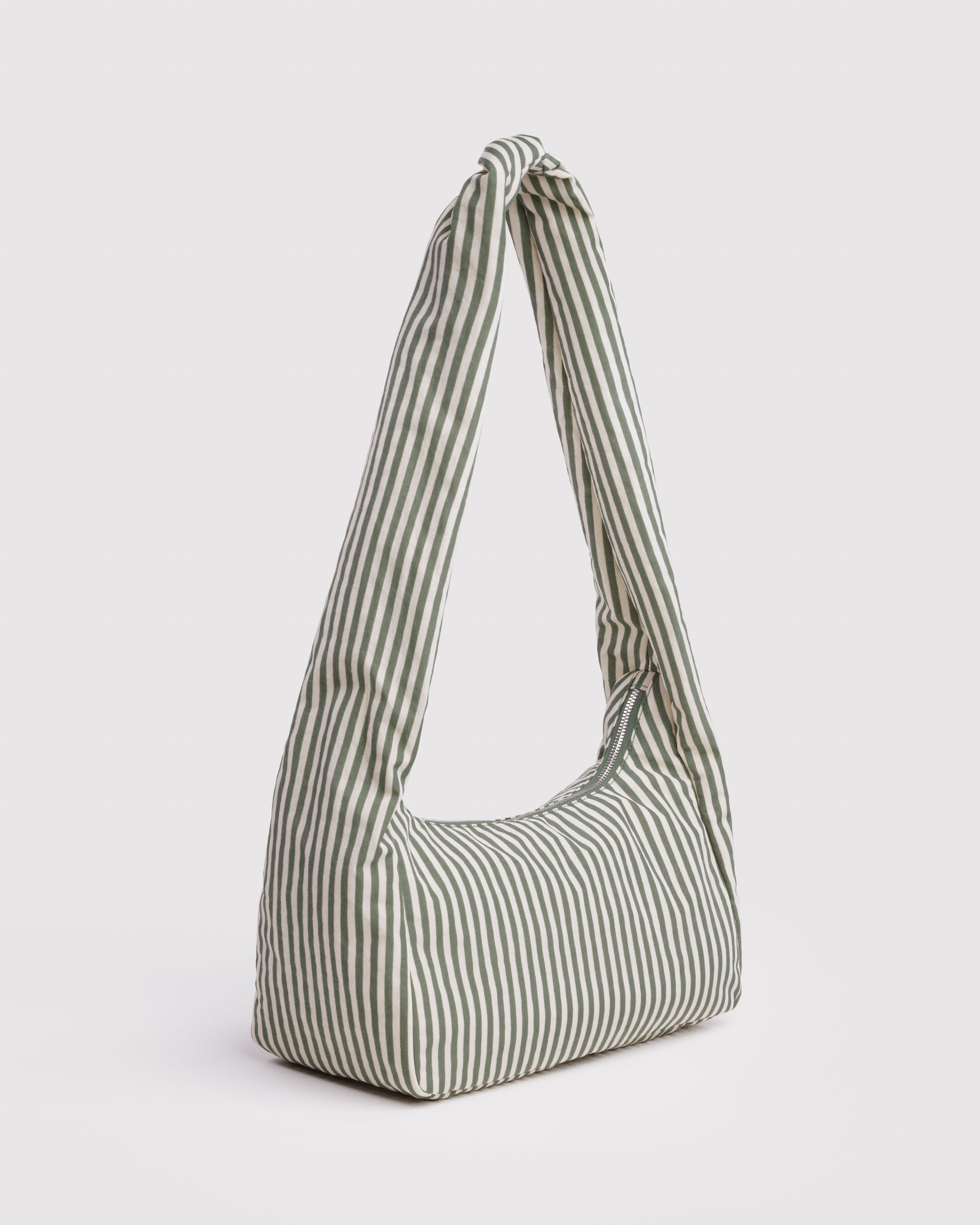Nylon Meringue Bag - Sage Stripe｜BAGGU
