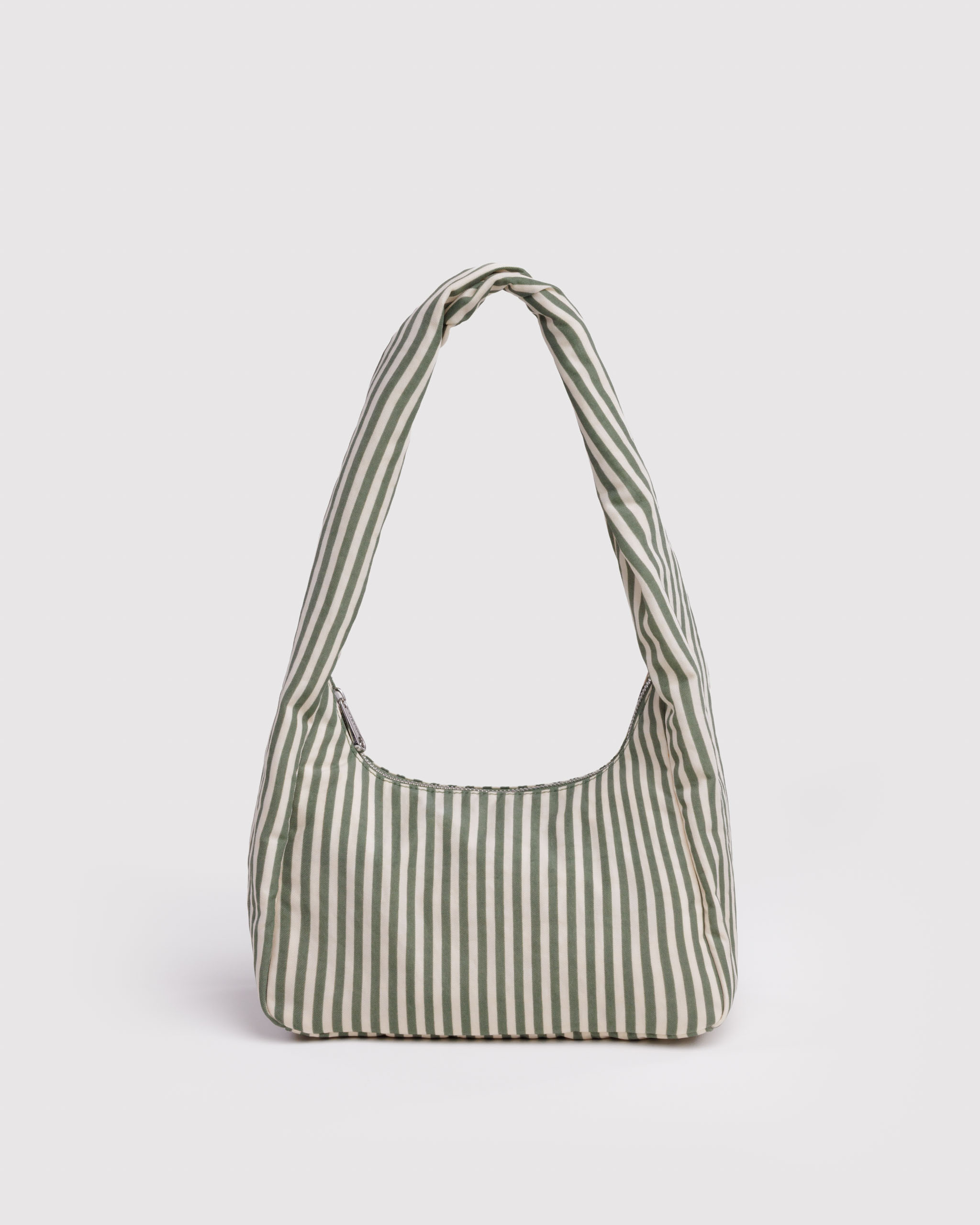 Small Nylon Meringue Bag - Sage Stripe｜BAGGU