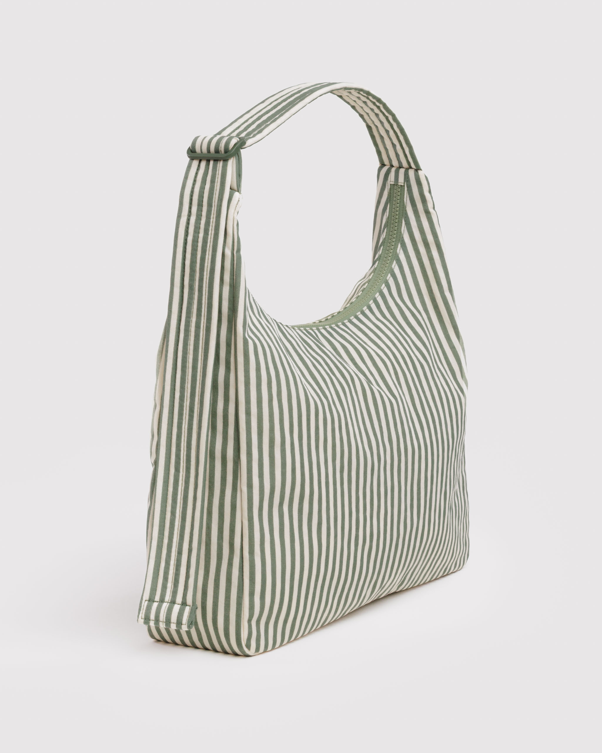 Nylon Shoulder Bag - Sage Stripe｜BAGGU
