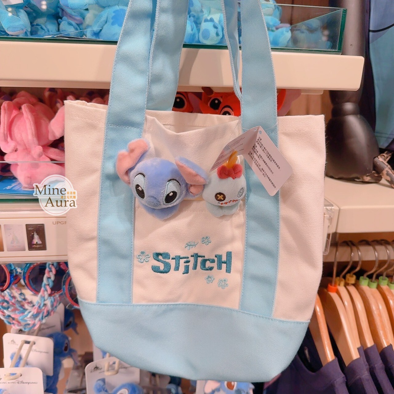 史迪奇 Stitch 醜丫頭Scrump 大頭造型 單肩包 托特包 星際寶貝 Lilo & Stitch -香港迪士尼樂園