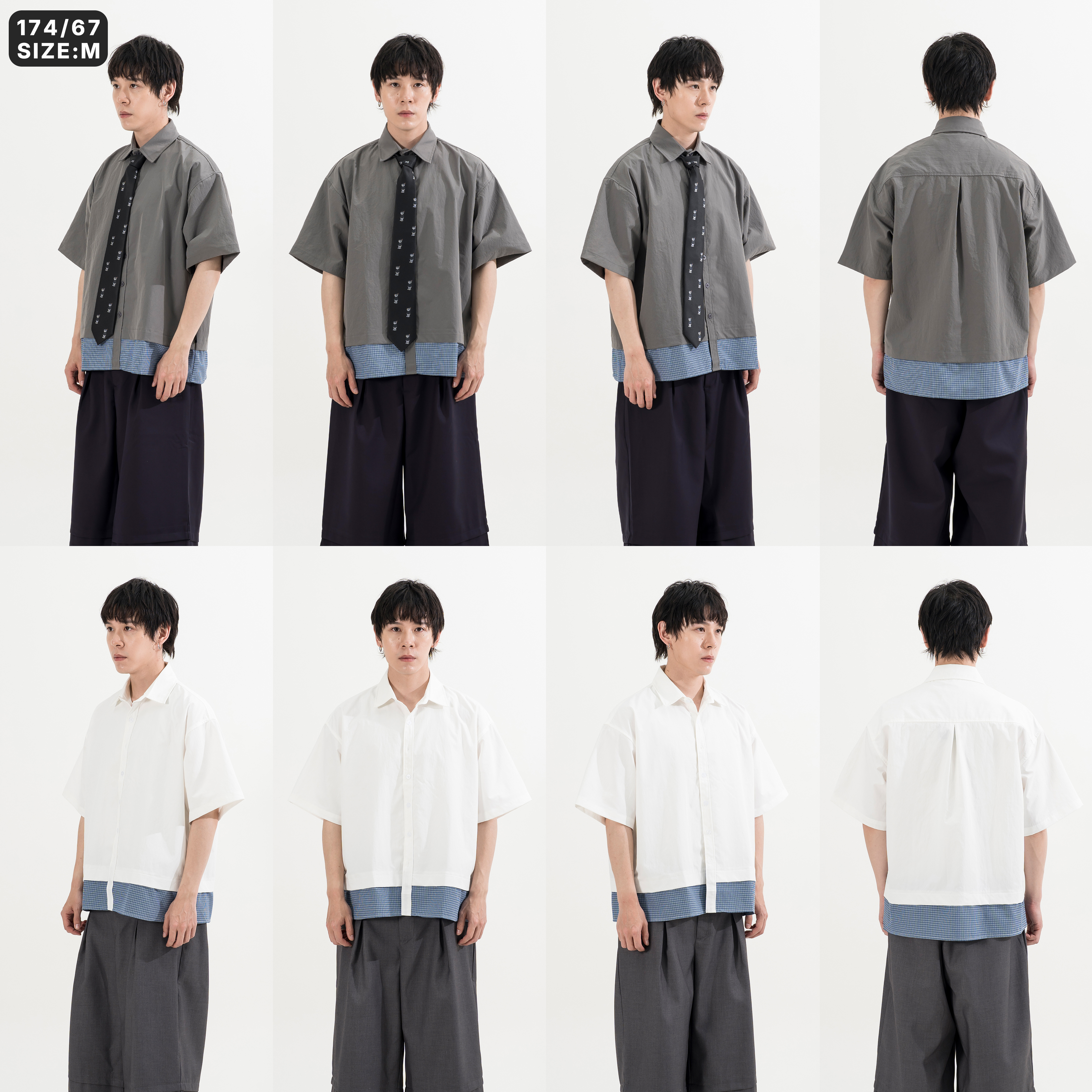 AGILITY Staff "PS" Fake Two Pieces Shirts 寬短 假兩件 短袖襯衫 [STA-7]