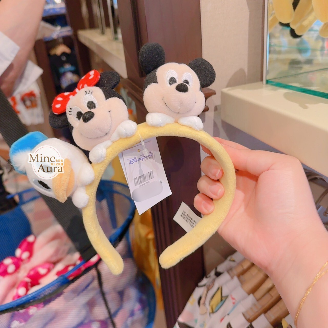米奇 Mickey 米妮 Minnie 唐老鴨 Donald 絨毛大頭 髮圈 髮箍 -香港迪士尼樂園