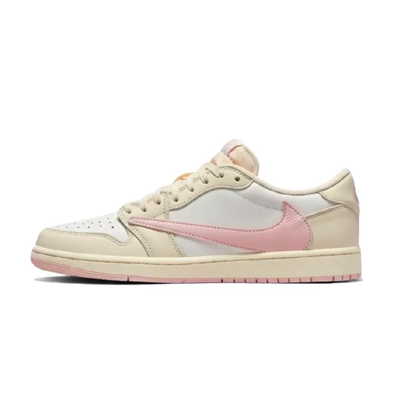 Travis Scott x Air Jordan 1 Low OG "Muslin" 聯名款 倒鉤 米白粉色 男鞋 IQ7604-100 [即將發售]