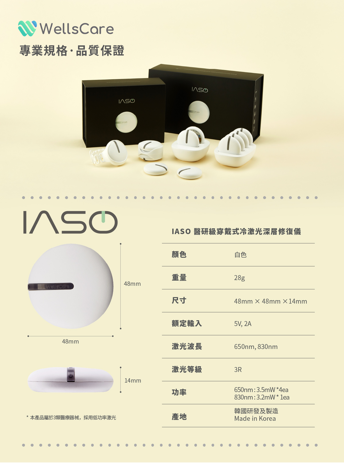 IASO 產品規格與尺寸重量