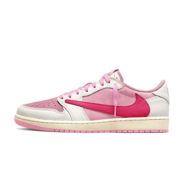 Travis Scott x Air Jordan 1 Low OG "Tropical Pink" 聯名款 倒鉤 米白粉色 男鞋 IQ7604-101 [即將發售]