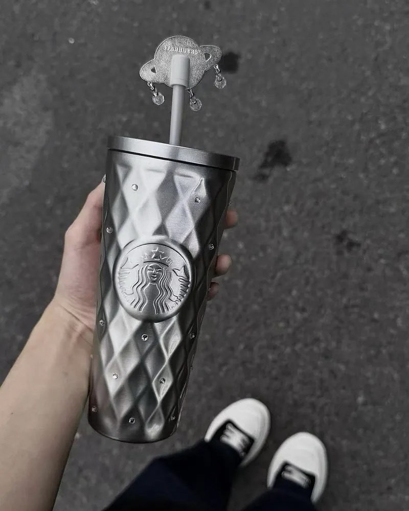 STARBUCKS 星巴克 西太后造型 銀河 貓眼 水鑽杯 600ML