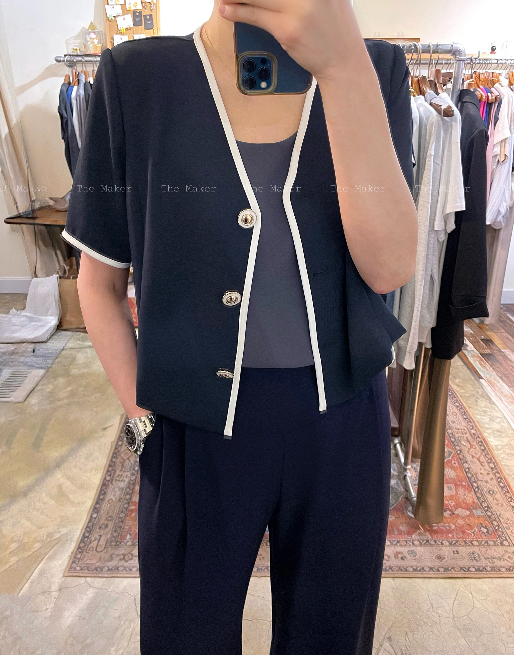 🤍 小香風雙色外套仔 🖤