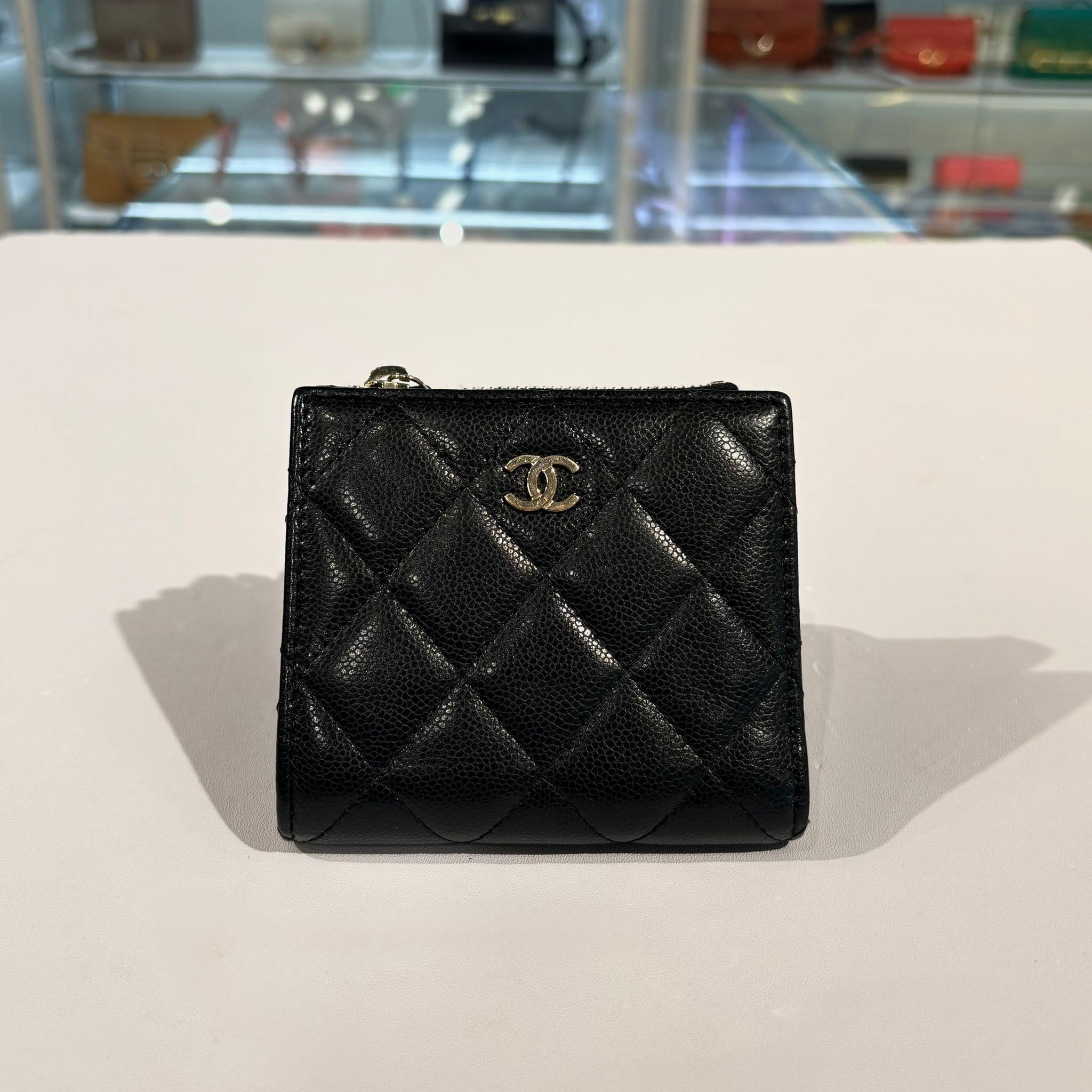 99%NEW二手CHANEL WALLETS AP3388 黑色,荔枝皮,金扣@晶片款  #香榭站正品