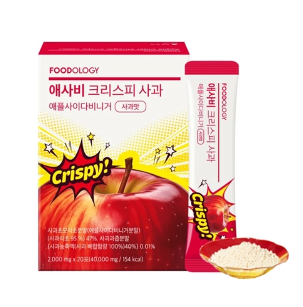 CR260507-F9 Foodology Apple Cider Vinegar Crispy Apple 2,000 mg x 20포 （exp：2027.6之後）