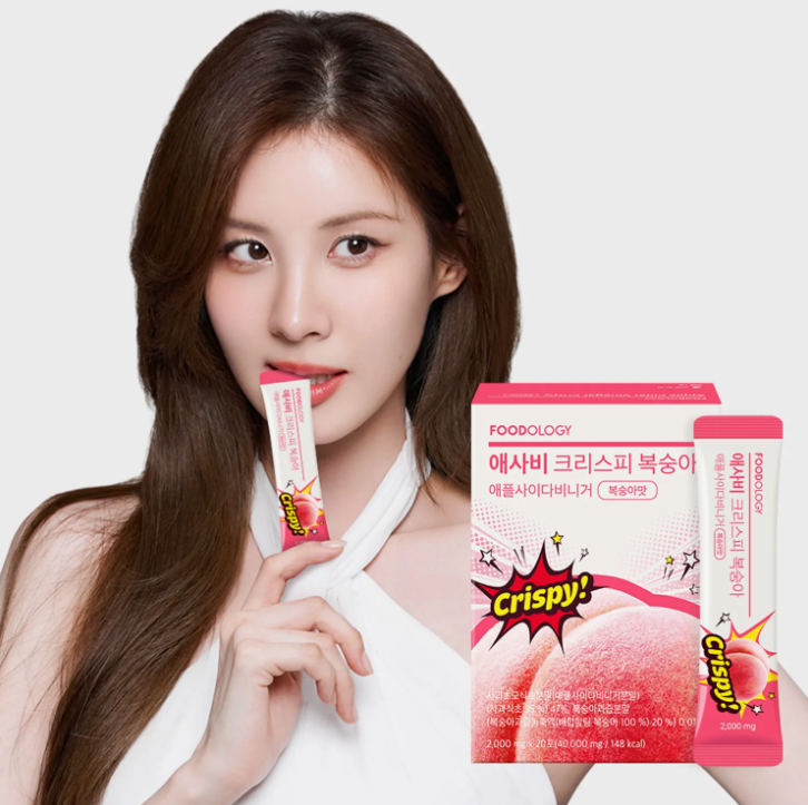 CR260507-F10 Foodology Apple Cider Vinegar Crispy Peach 2,000 mg x 20포 （exp：2027.6之後）