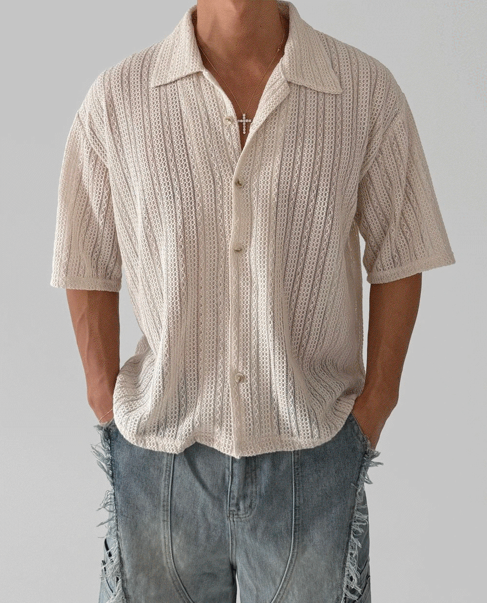 Summer Knit Short Sleeve Shirt