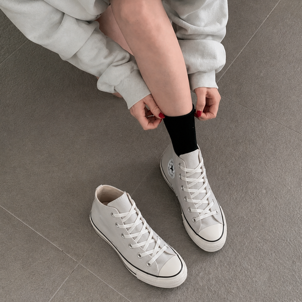 converse ALL STAR 奶油灰帆布鞋 高筒