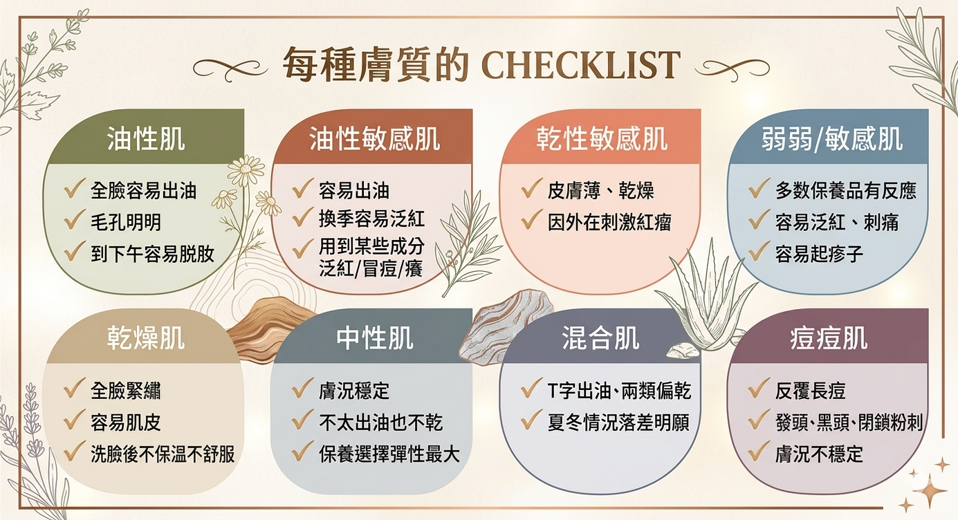 想挑對防曬乳，先搞懂你是哪一種膚質。自我檢查checklist