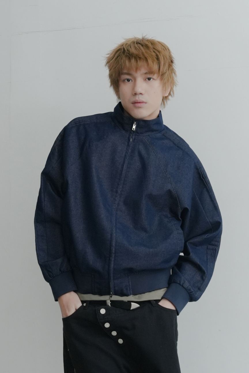 【Unisex】Glossy Leather Track Jacket #外套