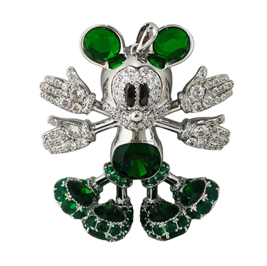 ACC-CCG0507-068 Snowangel Mickey Pendant in Silver,Green(CT-CJ-MICKEY-WHT_GRN) (A66)