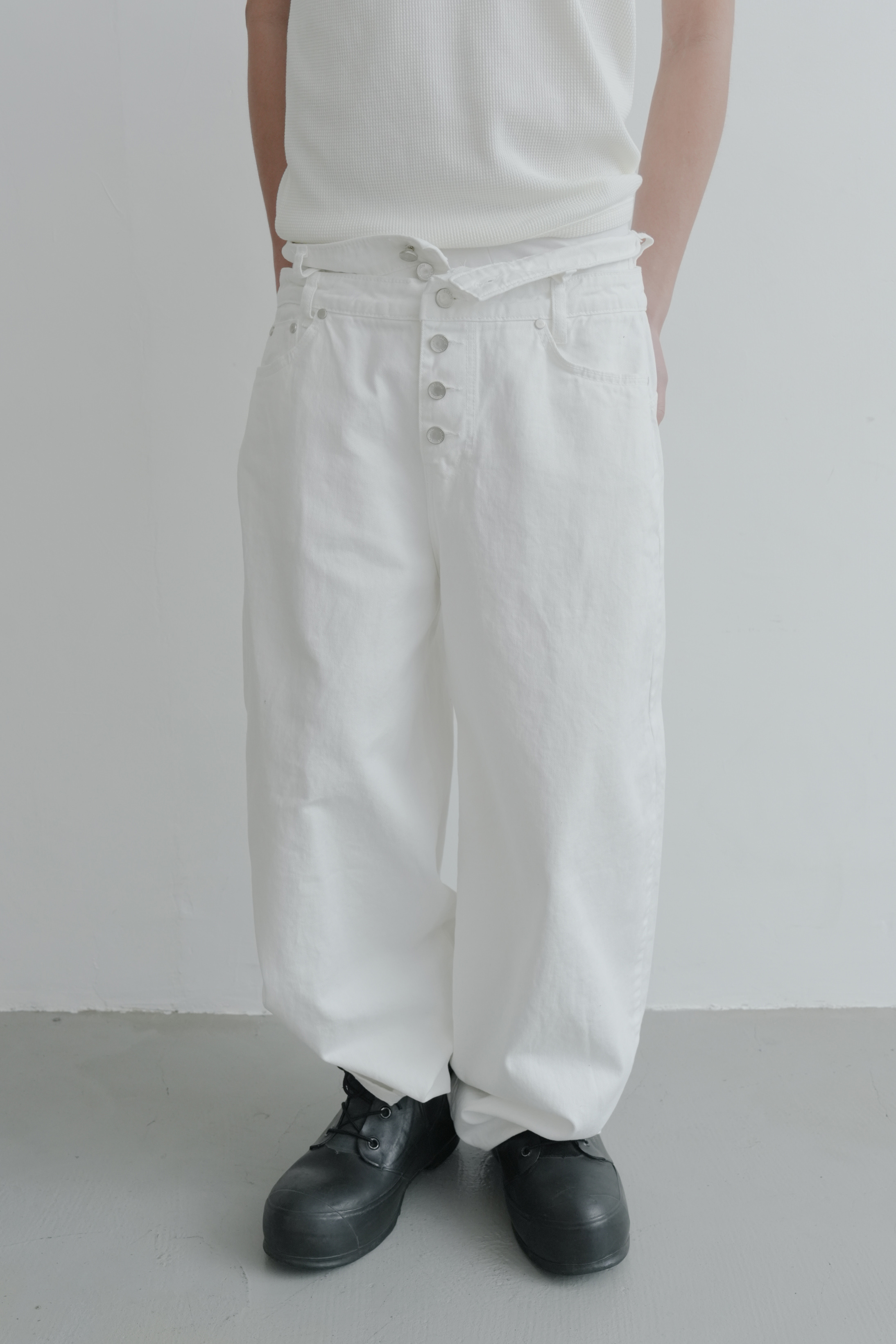 【unisex】layered core wide pants #長褲