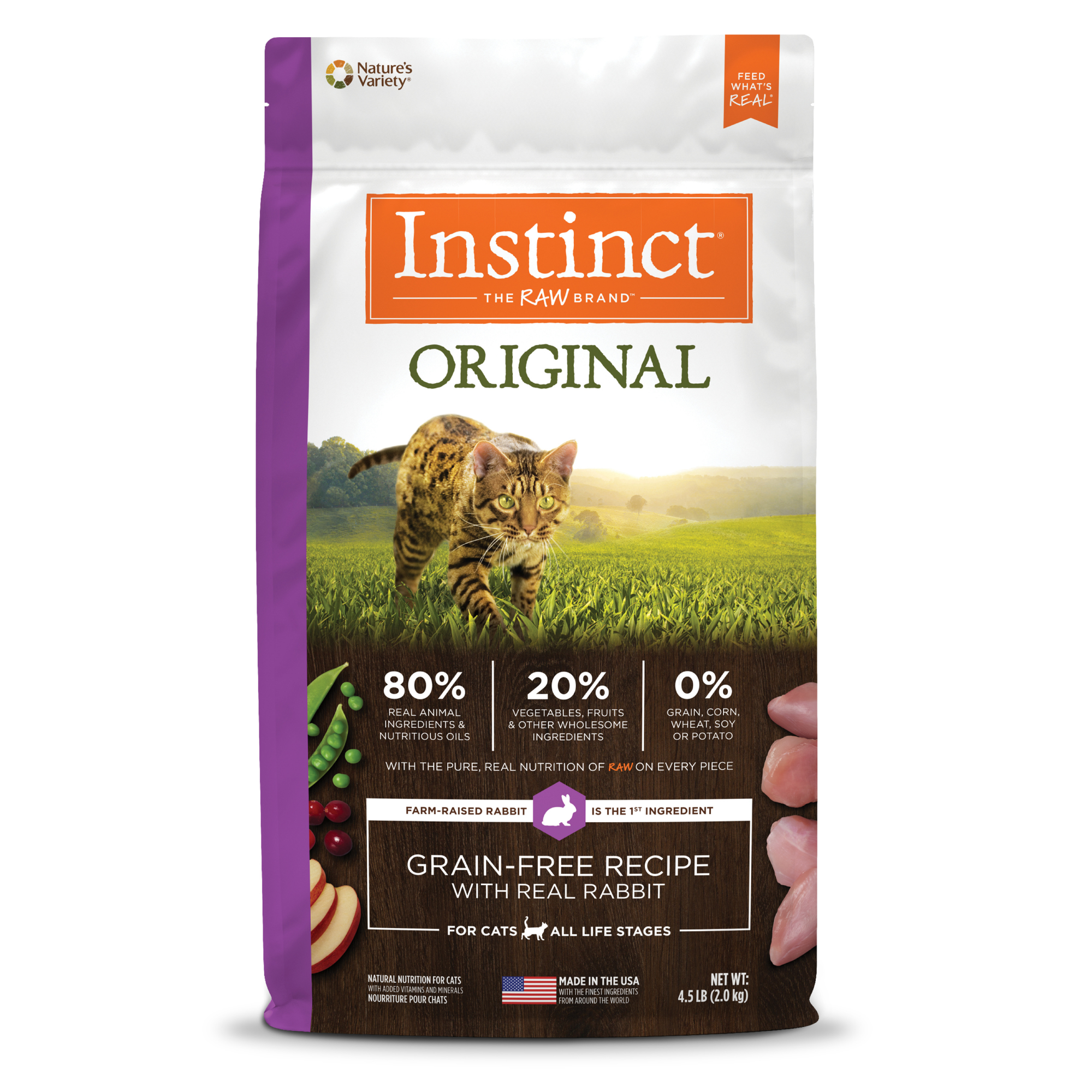 Instinct 經典無穀物貓糧| 兔肉| 4.5 lb