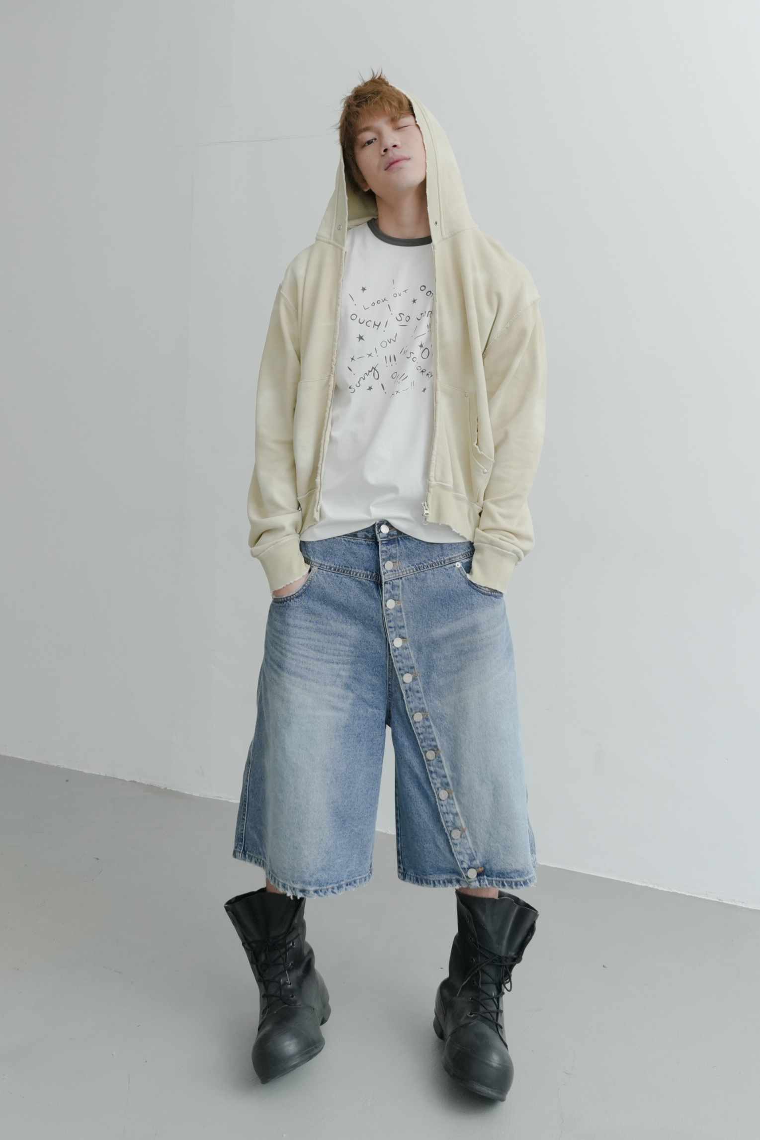 bermuda qq denim #五分褲