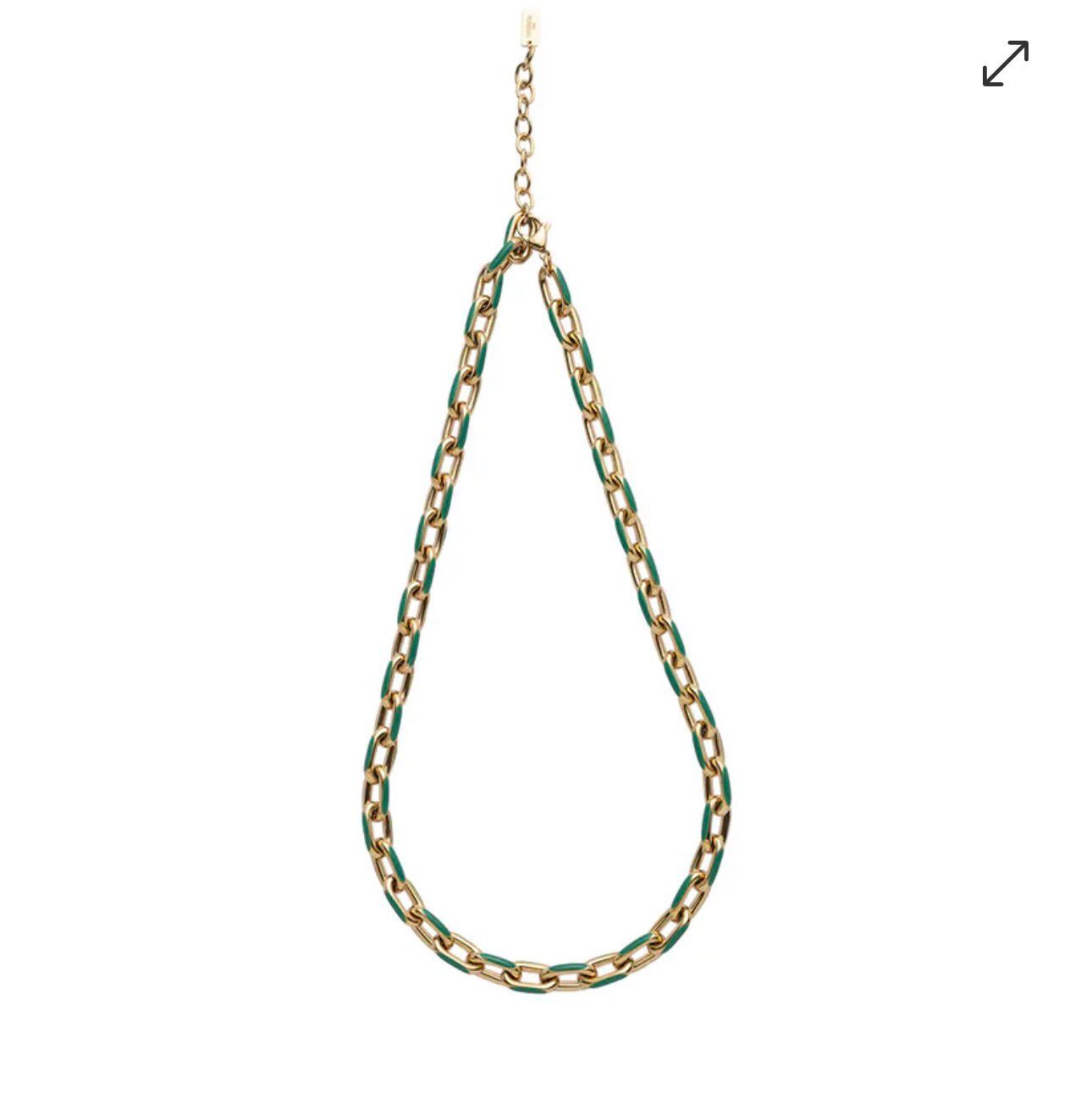 ACC-CCG0507-075 Crisathena Enamel Le Figaro Necklace Large in Green,Gold 長款 (A73)
