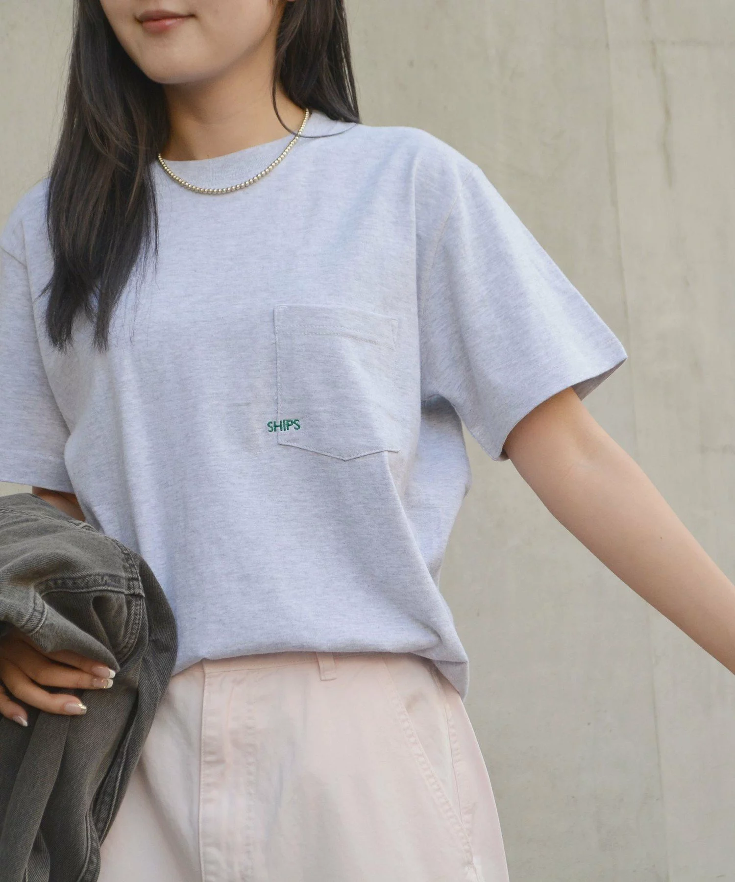 [預購] SHIPS 迷你刺繡 SHIPS Logo口袋T恤 <預約6月下出貨>