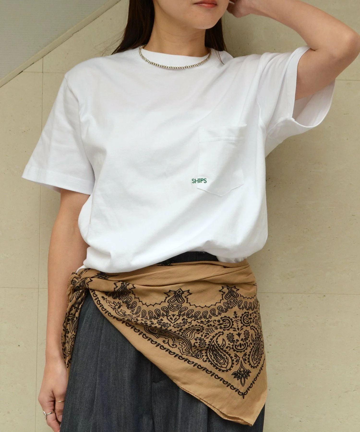 [預購] SHIPS 迷你刺繡 SHIPS Logo口袋T恤 <預約6月下出貨>