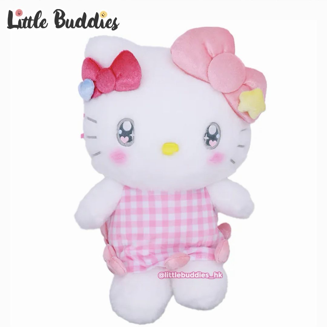 美版 Sanrio Hello KItty 蝴蝶結格仔裙造型 - 12"公仔