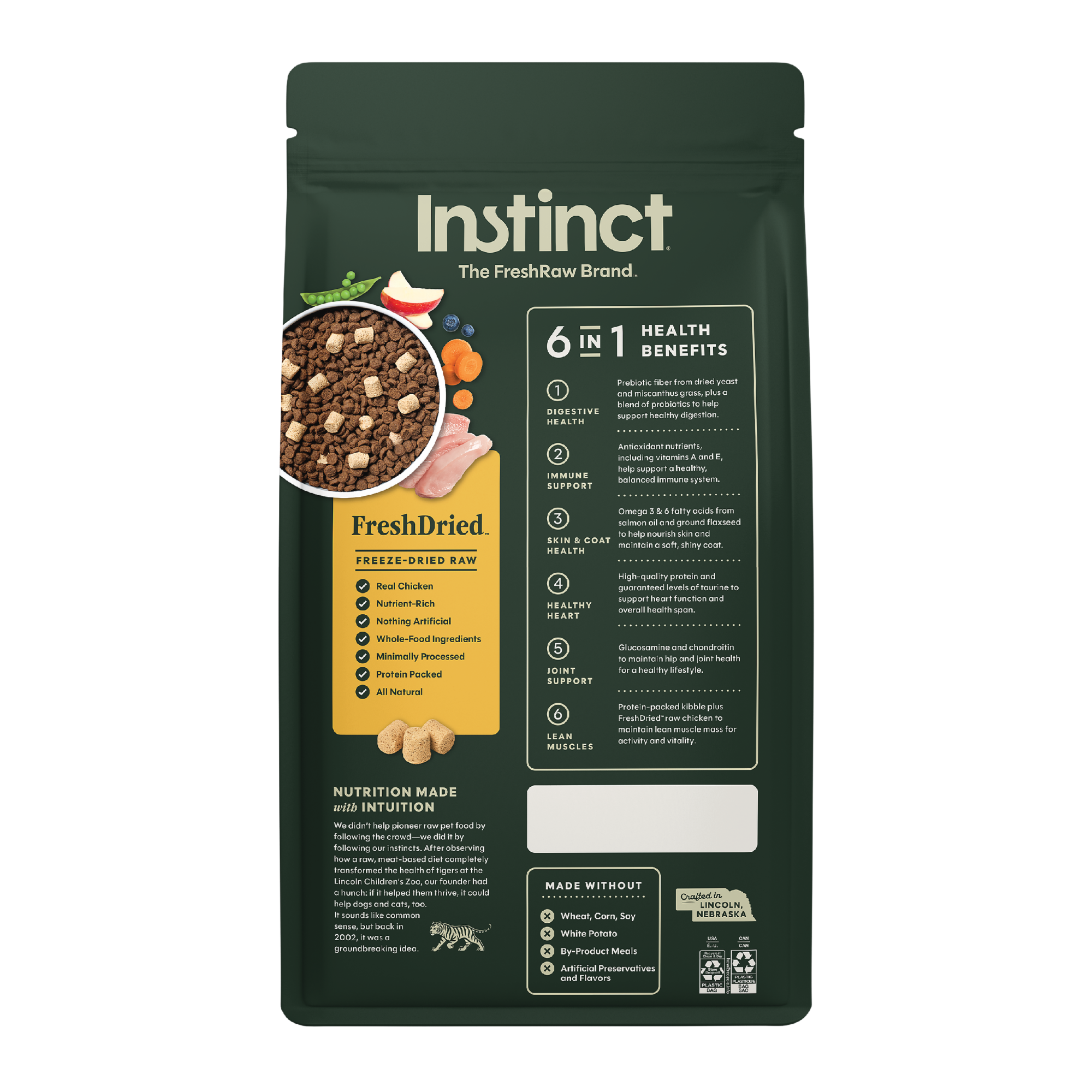 Instinct Raw Boost 凍乾生肉粒無穀物狗糧| 雞肉 3.5 lb| 全犬配方