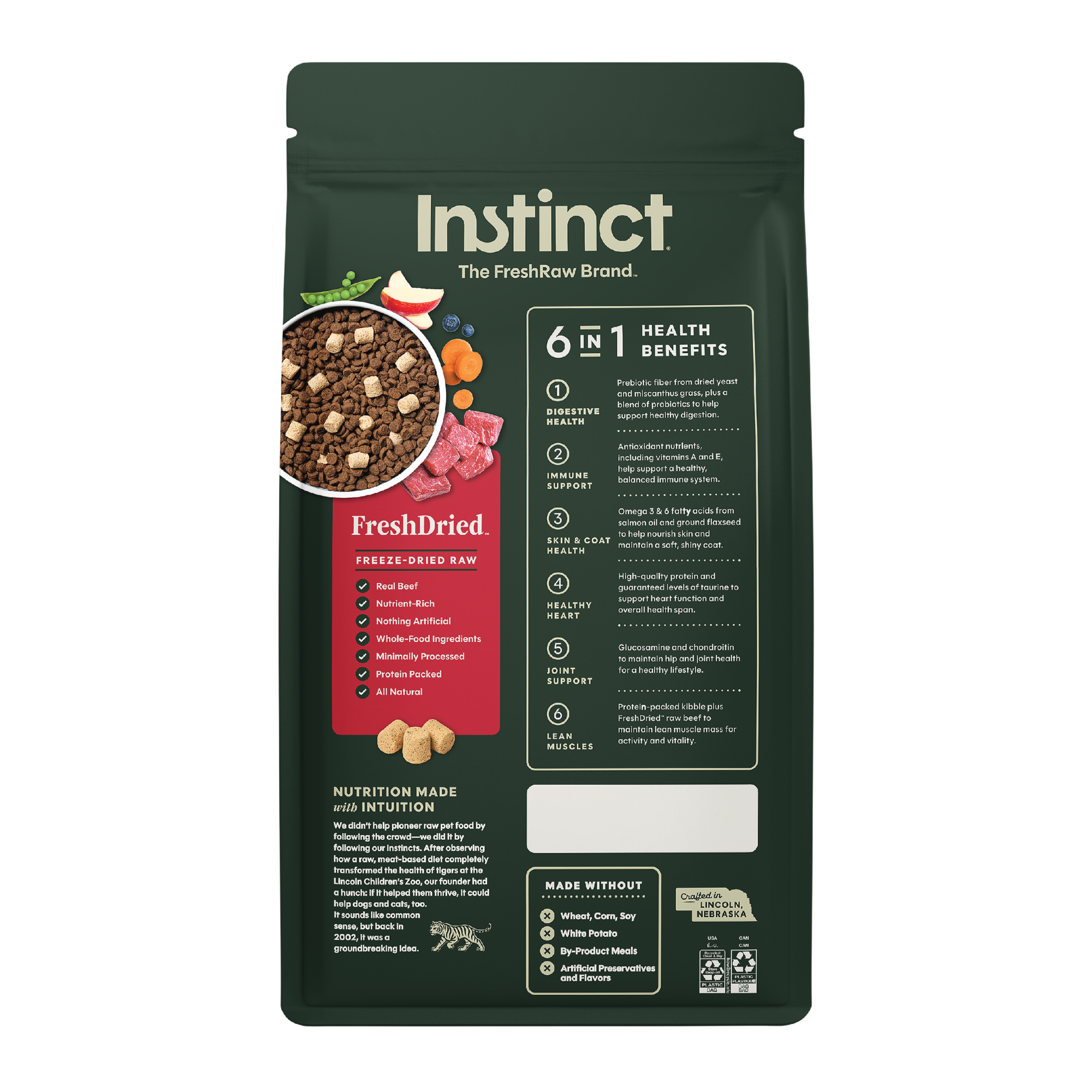 Instinct Raw Boost 凍乾生肉粒無穀物狗糧| 牛肉 4 lb| 全犬配方