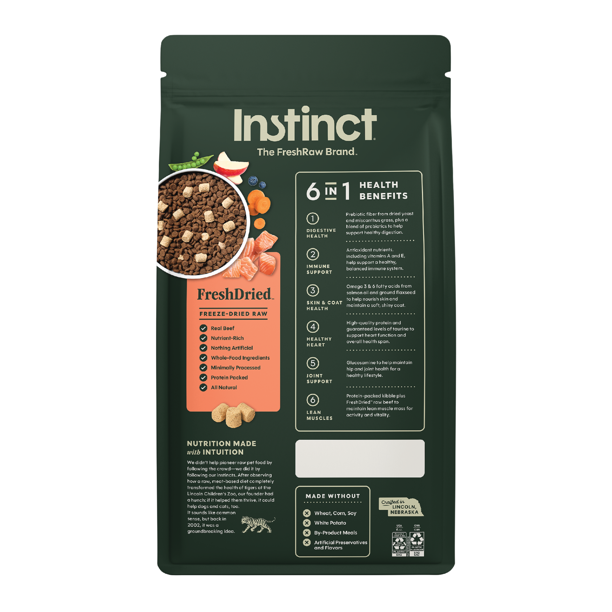 Instinct Raw Boost 凍乾生肉粒無穀物狗糧| 三文魚 3.5 lb| 全犬配方