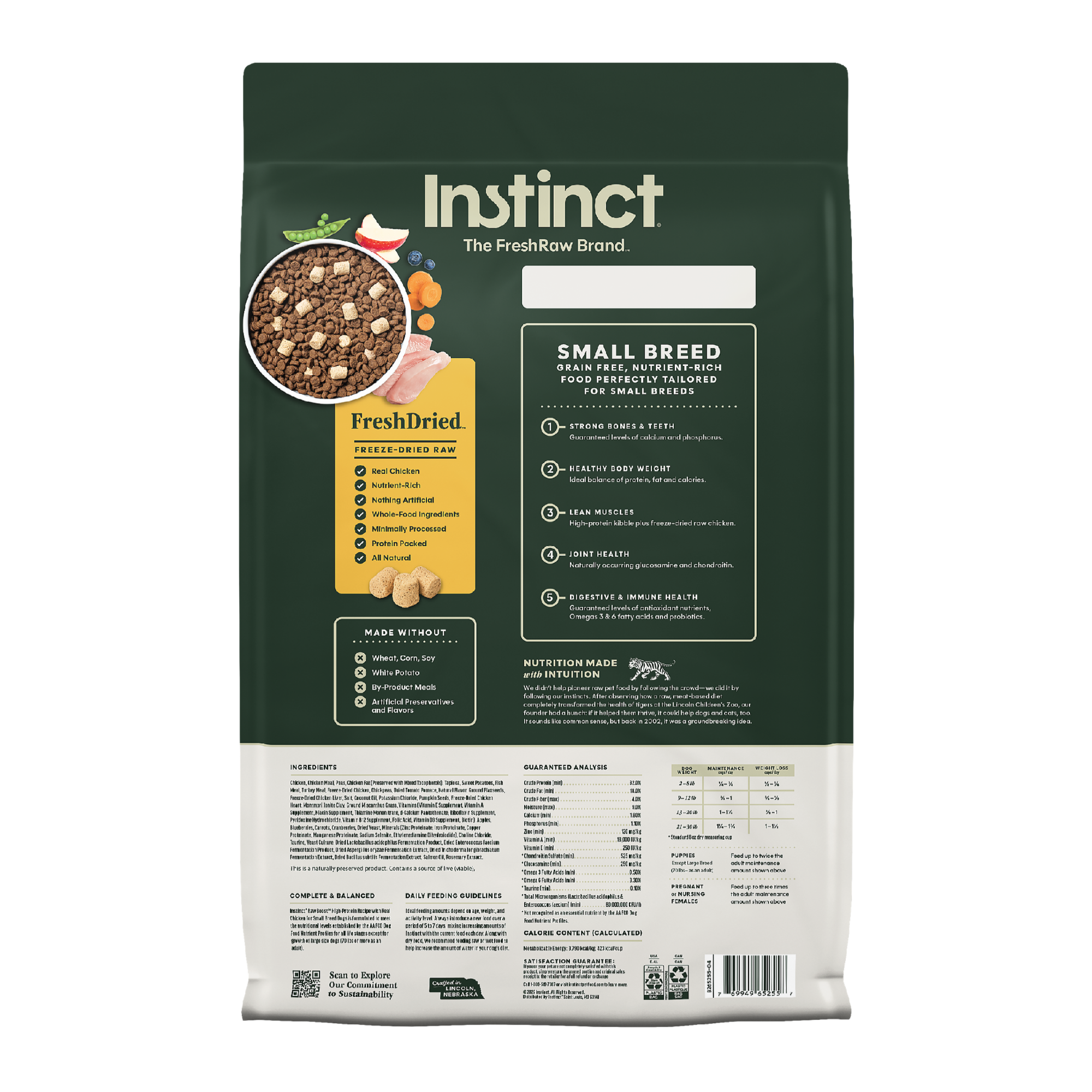 Instinct Raw Boost 凍乾生肉粒無穀物狗糧| 雞肉 10 lb| 小型犬配方