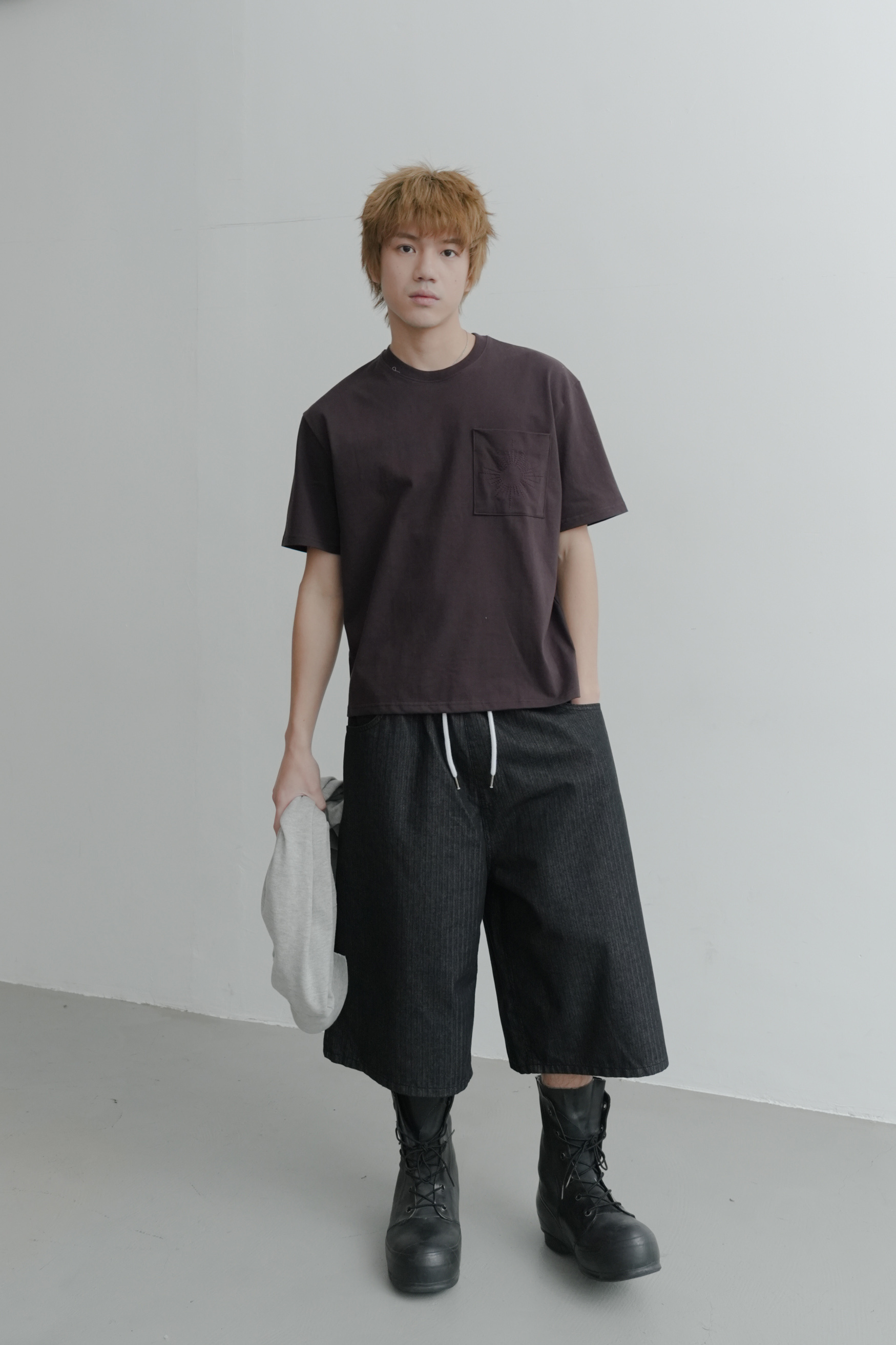 eternel stripe bermuda jeans #五分褲
